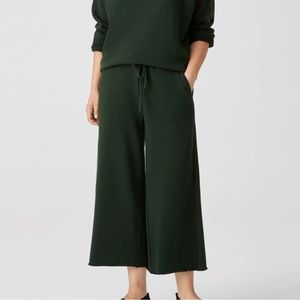 Eileen Fisher Organic Cotton French Terry Wide-Leg Pant